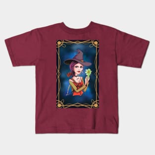 Purple hair sagittarius witch Kids T-Shirt